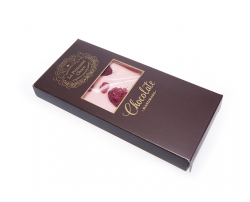 Розовый шоколад со вкусом клубники и сушеной малиной 100 г. 
